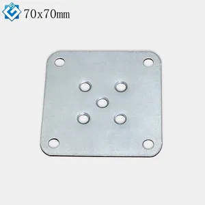 Kẽm trắng 70x70mm 2.75 inch vuông ghế sofa ghế bàn cà phê khác đồ nội thất bằng gỗ chân bản lề phẳng tấm khung với 5 lỗ