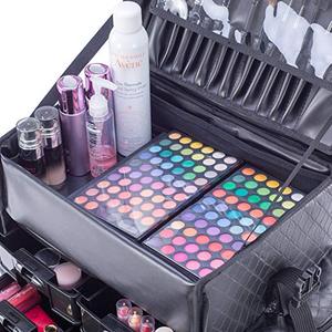 Professional Beauty <strong>Makeup</strong> Artist <strong>Case</strong> <strong>on</strong> <strong>Wheels</strong> Soft Cosmetic <strong>Case</strong> With Trolley and Storage Drawers - Product Image 4