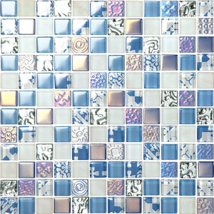 Chine blanc pas cher prix verre mosaïque salle de bains mur plancher - Product Image 2