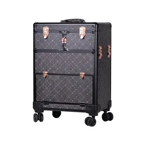 Makeup Rolling Case Aluminum Luxury China Cases With Light Mirror Trolley