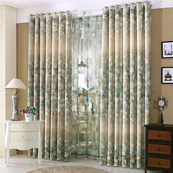 luxury and classic curtains eyelet design curtains double layer arabic curtains for home