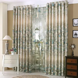 luxury and classic curtains eyelet design curtains double layer arabic curtains for home