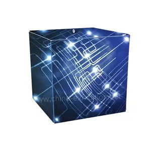 Expo fiera appeso tessuto di tensionamento cubo retroilluminato a led display