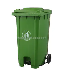 240L wheeled Eco-Friendly Feature and Outdoor Usage plastic garbage bin with pedal