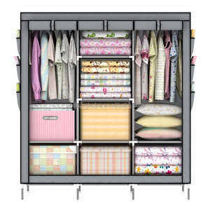Huge Size With Side Pockets Non-woven Fabric <strong>Portable</strong> <strong>Wardrobe</strong> - Product Image 2