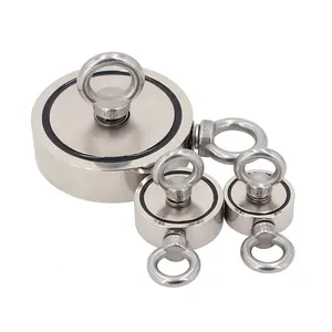 450KG 1000LBS N35 D116mm Super Strong Round Neodymium Double-side Fishing Magnet With Eyebolt