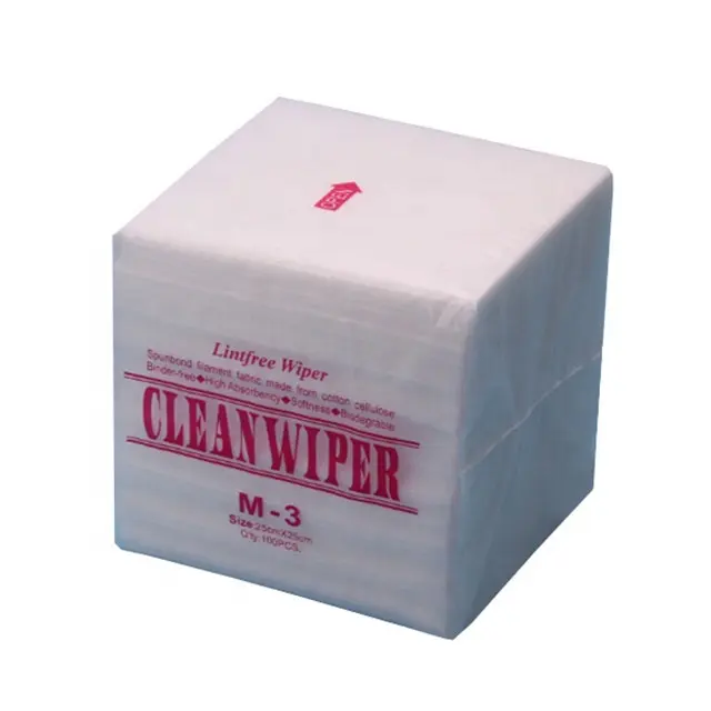 Eco-friendly Nonwoven Fabric Lint Free Viscose Polyester Cloth M3 Cleanroom Wipes for Cleaning