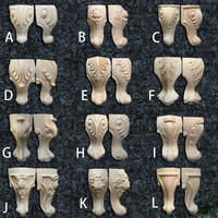 Accessoires de meubles, pieds de canapé en bois sculpté, pieds de chaise, pieds de table, fabrication en usine