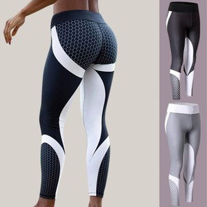 Maglia Modello di Stampa Leggings Leggings di fitness Per Le Donne Sportive Allenamento <span class=keywords><strong>Leggins</strong></span> Sottile Elastico Nero Pantaloni Bianchi - Product Image 4