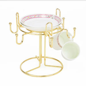 ชั้นวางถ้วยชาแบบลวดชุบทอง แฟชั่นลดราคา - Product Image 2