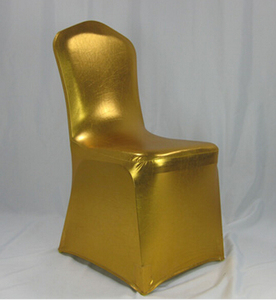 ผู้ผลิต Metallic gold silver spandex เก้าอี้สำหรับงานแต่งงาน