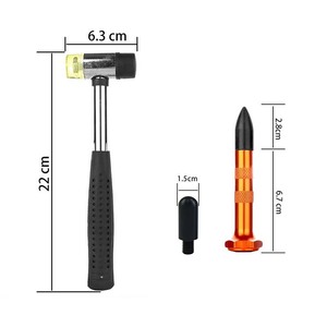 Strumenti per la riparazione di ammaccature 9 teste Tap Down Tools e Kit di rimozione della depressione del martello di gomma - Product Image 6