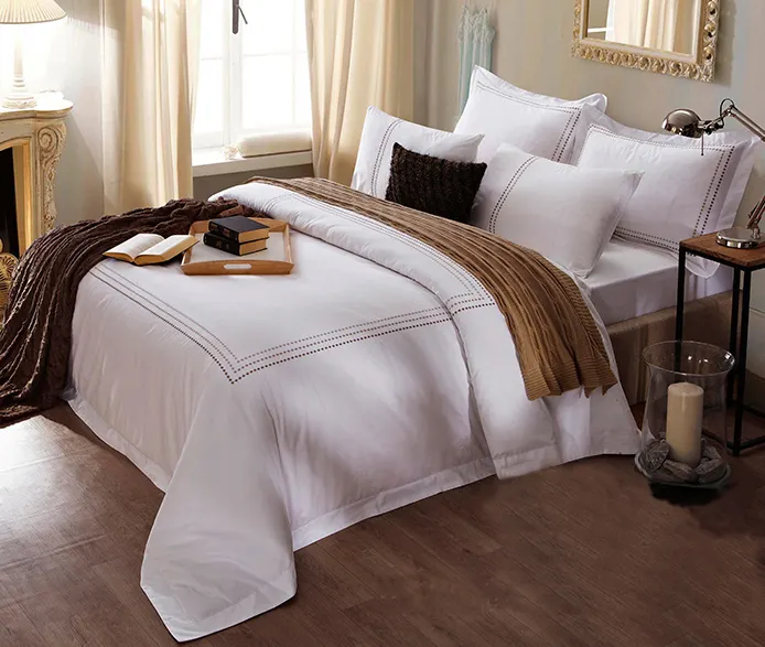 Housse de couette brodée personnalisée, 400TC, King size