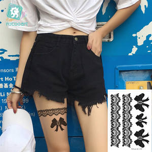 Nouvelle Mode Imperméable Femmes <span class=keywords><strong>Henné</strong></span> Jambes Décoration Noir Dentelle Corps <span class=keywords><strong>Faux</strong></span> <span class=keywords><strong>Tatouage</strong></span> Autocollant Scellé Sac ou Personnalisé Flash <span class=keywords><strong>Tatouage</strong></span> - Product Image 5