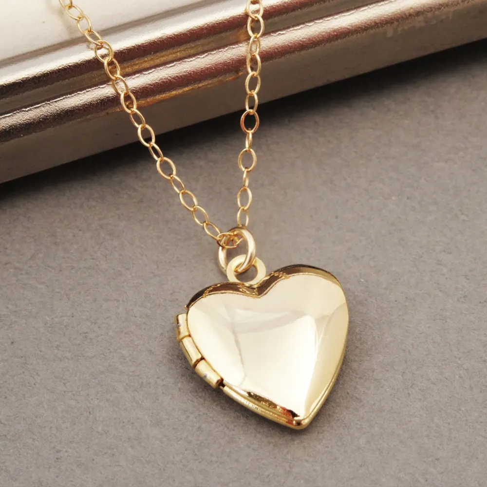 Trendy Gold Blank Wedding Locket Pendant Heart Locket Pendant 14k Gold Jewelry Wholesale Free Shipping Items For Valentines Day