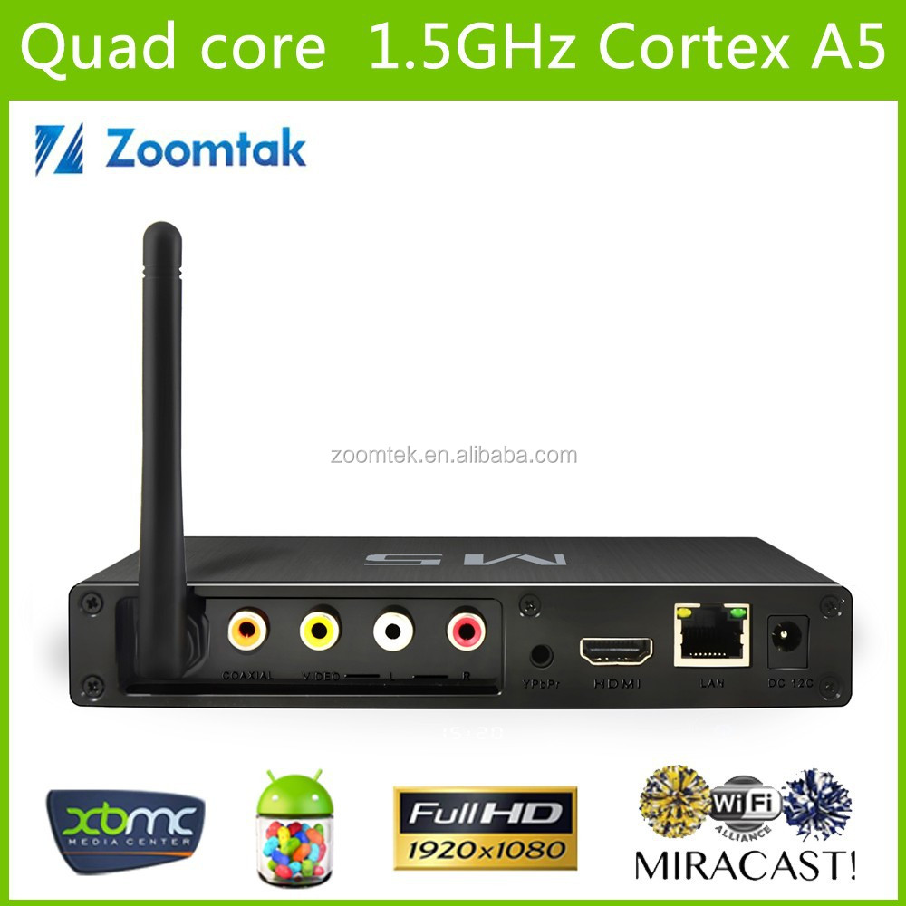 Zoomtak M5 H265 XBMC14.2 1.5 GHZ 1 GB / 8 GB android 4.4 quad core android tv box