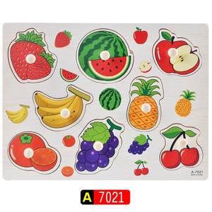 Puzzle montessori 3d pour enfants, chiffres/<span class=keywords><strong>fruits</strong></span>, à main, en <span class=keywords><strong>bois</strong></span>, bonne qualité - Product Image 3