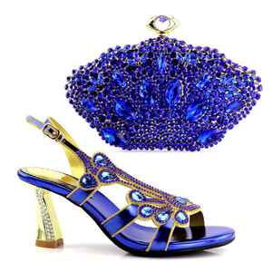 AB7722 #1 2018 colore <span class=keywords><strong>Viola</strong></span> <span class=keywords><strong>scarpe</strong></span> <span class=keywords><strong>tacco</strong></span> alto <span class=keywords><strong>con</strong></span> pietre borsa mathching - Product Image 3