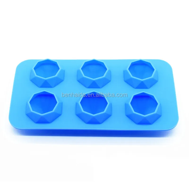 6 Holte Fabriek Direct Siliconen Diamond Ice Cube Schimmel, Diamond Shaped Ice Cube