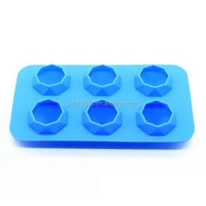 6 Cavity Factory Direct Silicone Diamond Ice Cube Mould, Diamond shaped Cube ice