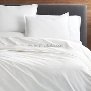 Wholesale bed linen king size white-Hotel Plain White Bed Linen 100% Cotton King Flat Sheets Sets 4 Pieces Wholesale