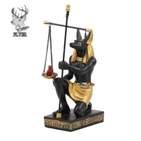 Dekorative Lebensgroße Anubis-Statue aus Kunstharz Antiker Ägyptischer Gott Hund-Skulptur als Wohnaccessoire