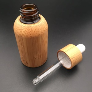 Venta caliente de bambú madera serie 10 ml 15 ml 30 ml esencial aceite de oliva tapa de vidrio cuentagotas - Product Image 3