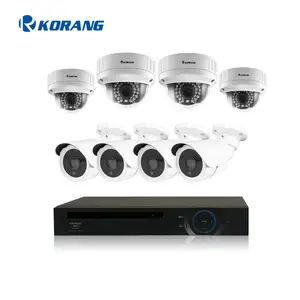 KORANG 8 1080P IP Sistem Keamanan Kamera Luar Ruangan 8CH PoE NVR & 4 POE Peluru, 4 POE Kubah Kit Kamera 2MP