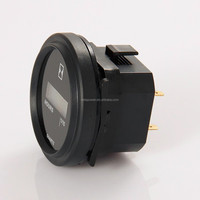Compteur d'heures de moteur numérique LCD rond, jauge à quartz 12V 24V 36V 48V 4.5-90V DC pour moto, voiture, VTT, moto