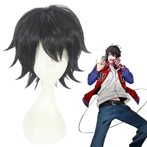 Wholesale Black Peluca Cosplay 30cm Short Hypnosis Mic Anime Yamada Ichiro Wig Cosplay Synthetic Hair Wigs