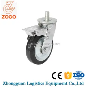 6 Inch heavy threaded swivel caster wheel stainless for stretcher wheel