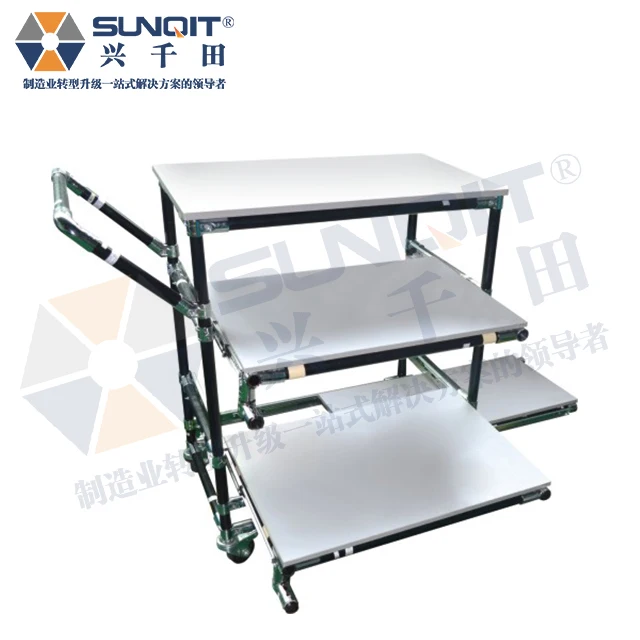 Промышленные контейнерные клетки тележки Ручная тележка стойка с гравитационным роликом стойка для хранения Рабочий стол сборная линия