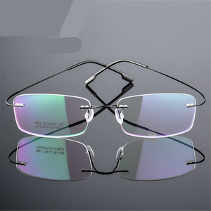 Custom Logo Wholesale Business Women Men Flexible <strong>Frameless</strong> Optical Eyeglasses Memory Titanium Rimless Glasses <strong>Frames</strong> - Product Image 6