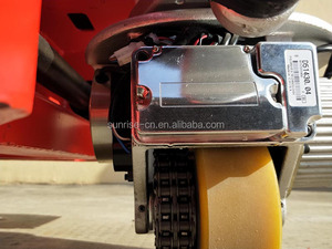 Jack Palet Tangan Semi Elektrik 1500Kg, Jack Palet Baterai dengan Truk Palet Bertenaga CE 24V/20Ah Li Baterai AC Motor Merah Kuning - Product Image 4