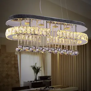 Lustre de luz led para casa de cristal