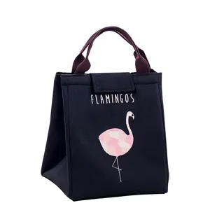 OEM çevre dostu flamingolar yalıtımlı piknik öğle soğutucu çanta 4 renkler