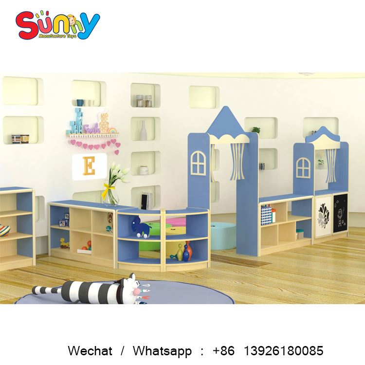 Современная детская Дошкольная мебель, классный шкаф синего цвета