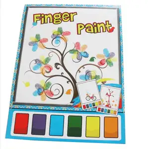 Hot selling product kids water color magic funny finger painting kit drawing coloring book