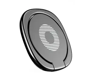 عصابة سوداء الدعامات الهاتف Suppliers-شعار مخصص الوقوف الخليوي المحمول 360 درجة إصبع حامل هاتف دائري للهاتف