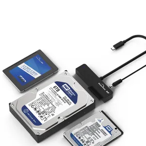 台式硬盘驱动器磁盘外壳电缆适配器SATA Hdd Usb适配器，适用于2.5和3.5 Hdd USB3.0计算机硬件HDD适配器