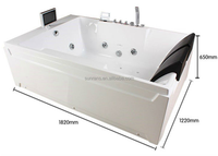 Baignoire à jets autoportante moderne de luxe pour deux personnes Bain à remous Sexy Couple Corner Baignoire de massage en acrylique multifonctionnelle Salle de bain
