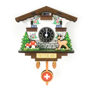 DIY wall clock for decoration Swiss cuckoo clock with autoswinging pendulum,3D wooden puzzle gift & toy home improvement