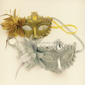 Maschera <span class=keywords><strong>Veneziana</strong></span> in Piume Argentate per Feste in Maschera e Halloween - Product Image 5