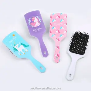 Factory Wholesale Colorful Pony Printed Plastic Hair Brush For Women Airbag Massage Comb