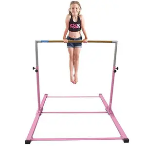 Wellshow运动迷你体操儿童初级训练杆可调节高度可调节水平水平杆用于室内和家庭训练