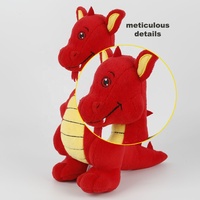 Peluche Dragon de Feu Personnalisable BSCI ICTI, Super Douce, Rembourrage Coton PP, Haute Qualité, Certifiée CE, Unisexe