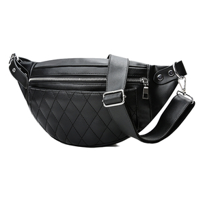 Elegante marsupio trapuntato da <span class=keywords><strong>donna</strong></span> stile Vintage marsupio in pelle nera con chiusura a cerniera impermeabile e Design divertente - Product Image 2
