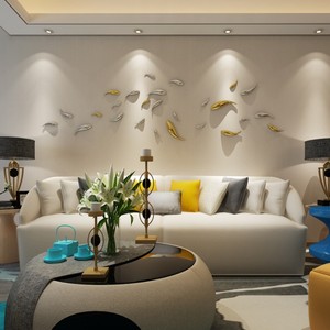 Bền Tùy Chỉnh Nhựa Bức Tượng Mj Cá Tường Nội Thất Treo Trang Trí Nội Thất ABS Nhựa Metallizing Bạc Vàng Nhựa Điêu Khắc Nghệ Thuật - Product Image 2