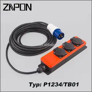 ZNPON P1234/TB01-D3 IP44 3 voies schuko rallonge prise avec prise CEE