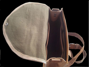 LOWELLCRAFT Sac à main bandoulière en coton fait main pour femme, couleur camel, avec fermoir à fermoirs, forme coquille, durable - Product Image 6
